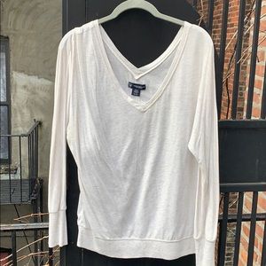 V-Neck Long Sleeve White AE Top